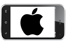 Springbok's iPhone casino artwork: a phone turned sideways with an Apple logo on screen